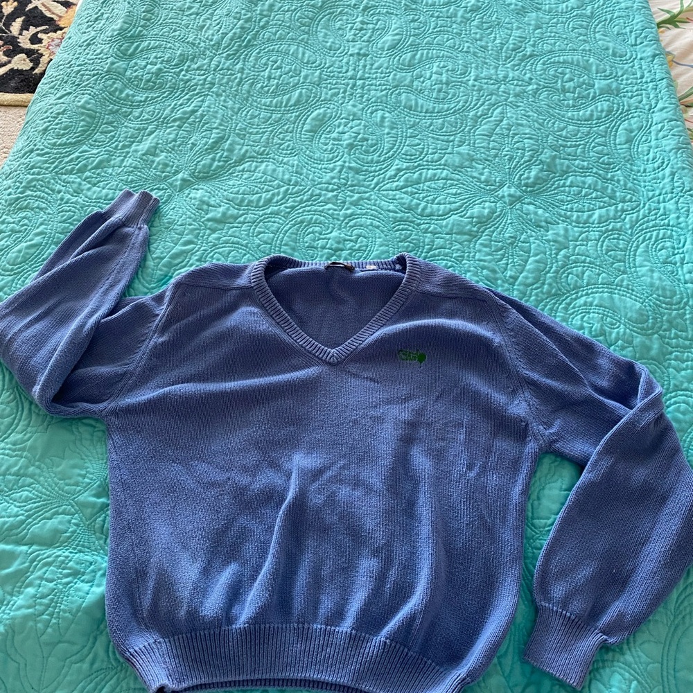 Elegant Blue V-Neck Sweater